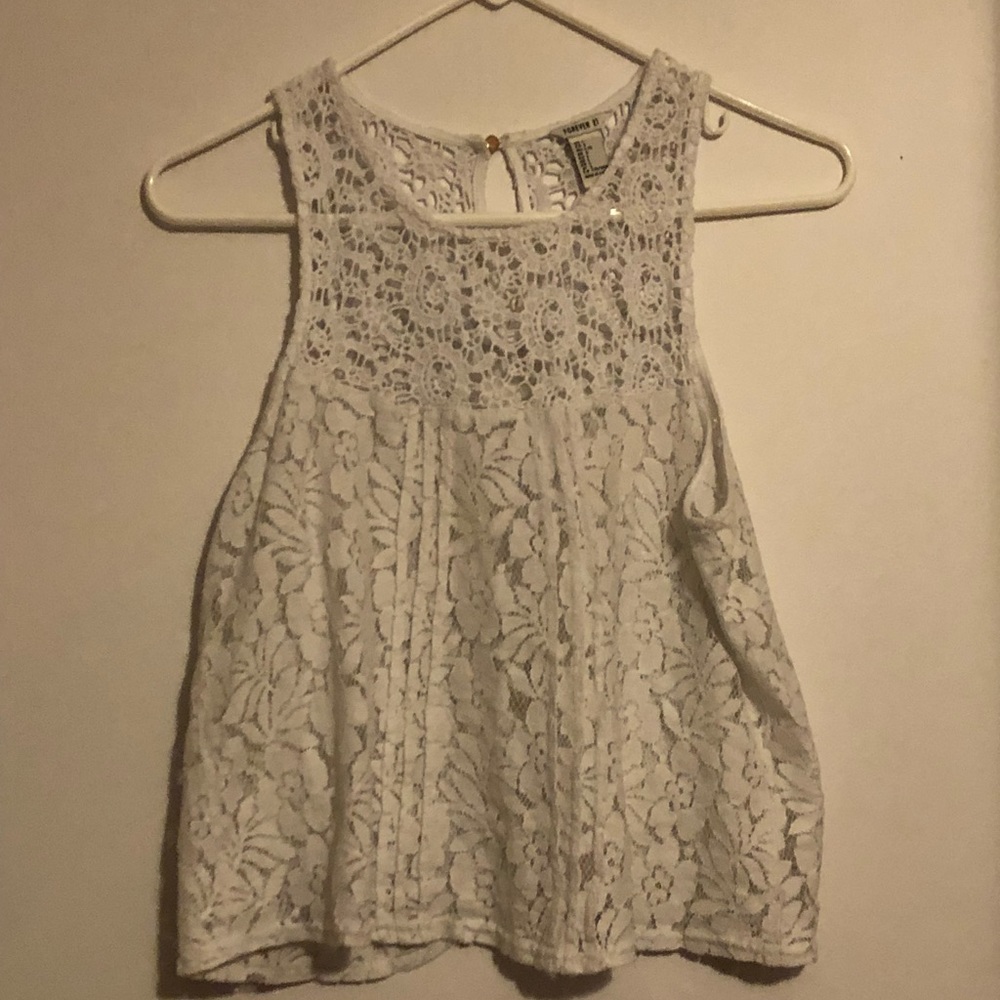 white lace top